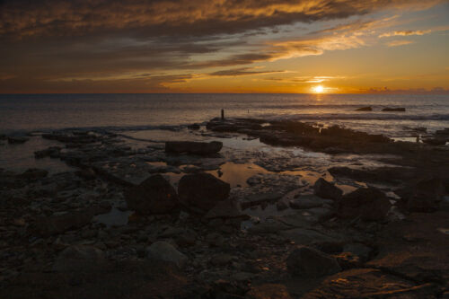 Sunset along the Adriatic Sea coast in Croatia