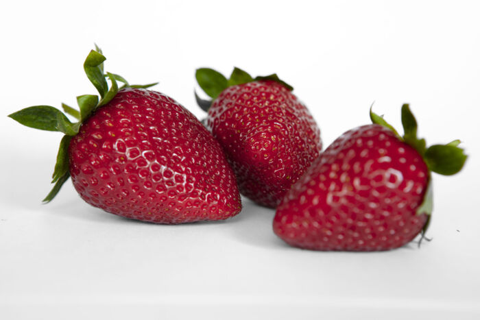 Three strawberries