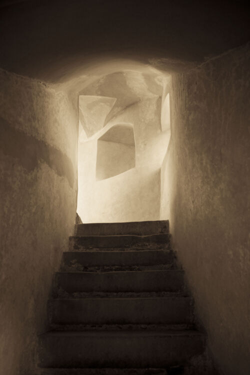 Narrow stone staircase of Veliki Tabor Castle