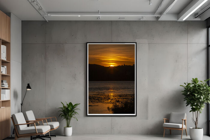 Eternal Sunset Over the Dnipro River: A Captivating Art Print for Your Interior