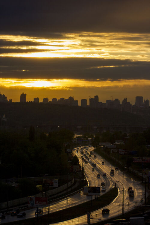 Kyiv is bathed in the golden light