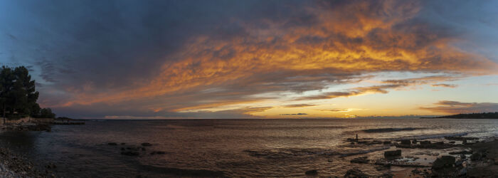 Fiery Skies Over the Adriatic: Croatia's Coast Ablaze After the Storm