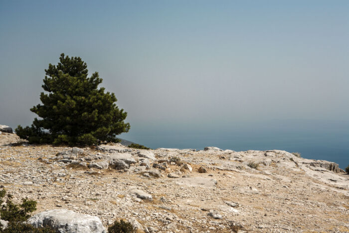 On a remote mountaintop overlooking the Adriatic Sea