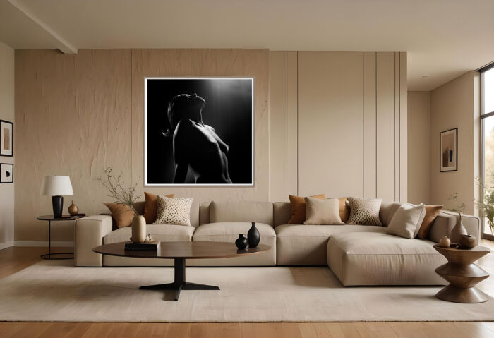 Intimate Elegance: Sensual Nude Art in High-Contrast Black and White